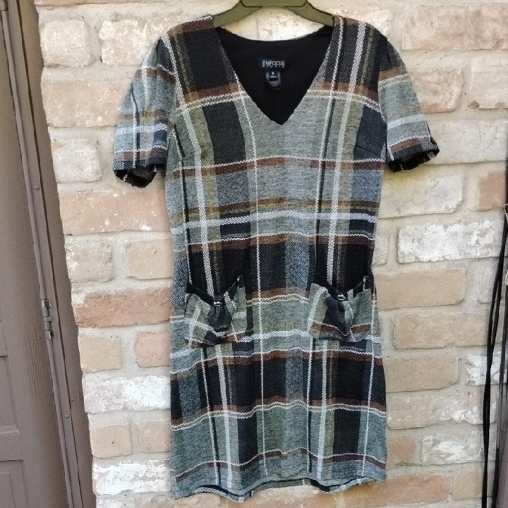 Enfocus Estudio Multicolor Plaid Mini Dress